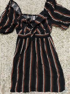 Striped Black Dress