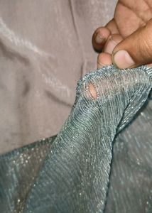 Pleated metallic Shimmer Hijab / Duppatta