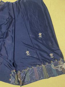 Navy Blue Sequins Heavy Saree