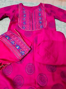 Pink Kurta Set - Pant And Beautiful Kurt