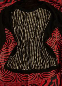 Black Full Sleeve Top With Gold Plate Details