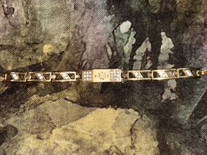 Golden Plated With Diamond Work Allah Name Braclet