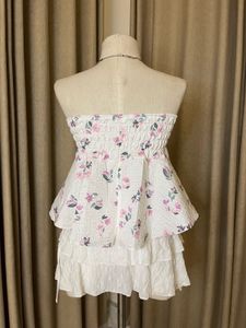 Floral Ruffle Tube Top