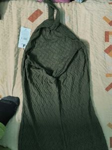 Olive Green Halter Maxi Dress It&#39;s Stretchable