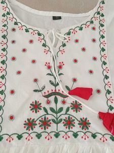 White Embroidered Tunic Top