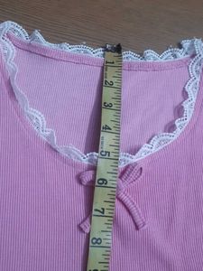 Lacey Coquette Pink Crop Top