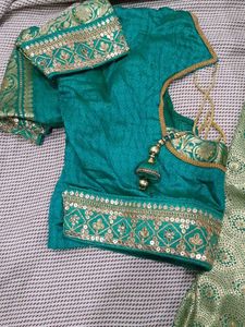 Elegant Teal Banarasi Saree
