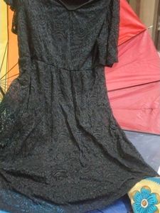 Elegant Black Lace Dress, febric floral barcode