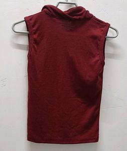 Maroon Sleeveless Top