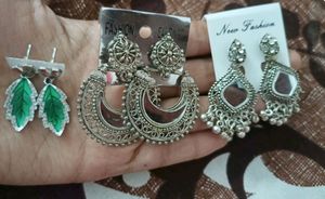 Long Anarkali and Earrings Combo