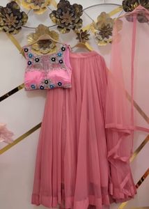 pink desi barbie lehenga