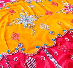 Red Rajput Saree