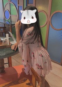 Pink Rose Embroidered Dress