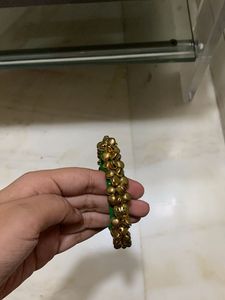 Green &amp; Gold Jingle Bangle