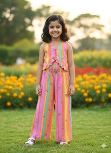 Striped Girl's Jumpsuit Set