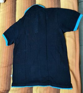 Fanideaz Men Black Cotton Casual Polo Tshirt