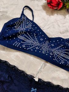 Navy Bra &amp; Panty Set