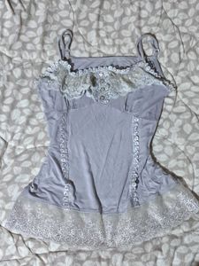 Lacy Tank Top 🩶