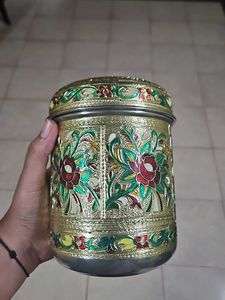 Golden Beautiful Container With Design