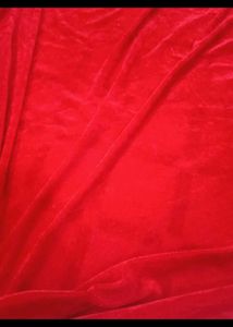 Red Velvet shehneel Fabric 4 meter 1.7 mtr width