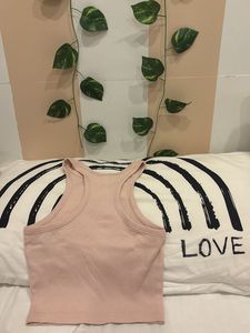 Pink Cropped Tank Top
