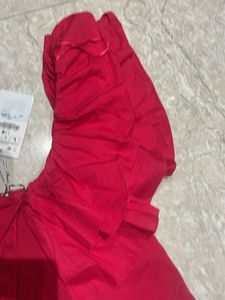 Zara Red Ruffle Bodysuit - Size M
