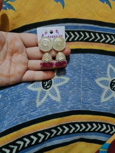 Silver Jhumka Earrings with Pink Beads