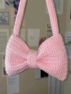 crochet bow purse