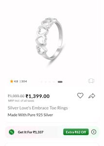 Giva 925 Silver Love&#39;s Embrace Ring
