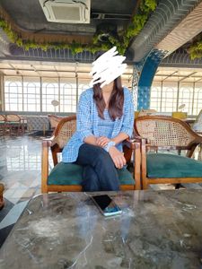 Blue Plaid Top and Shirt Set