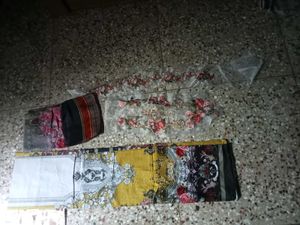 Patchwork Suit With Chiffon Dupatta