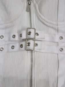 (1132)White Ribbed Bodysuit