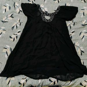 Black Embellished Casual Dress