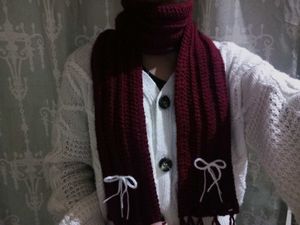 Mikasa Burgundy Knitted Scarf