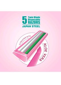 Pack Of 5 Vi-john Feather Touch Razor