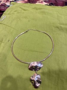 Silver Tone Statement Choker Necklace