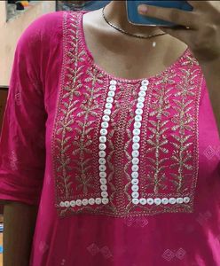 Pink Embroidered Kurta