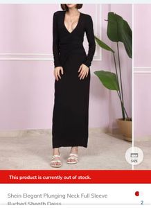 Black Ruched Sheath Dress