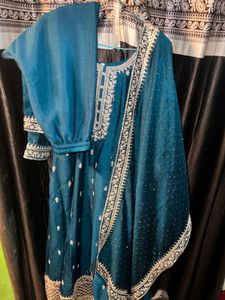 Teal Embroidered Salwar Kameez