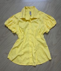 Yellow Puff Sleeve Tops