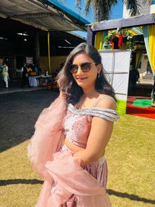 Velvet Peach Lehenga