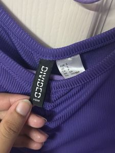 H&amp;M Purple Ruched Bodycon Dress