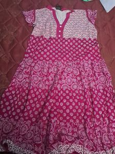 Pink Floral Print Dress