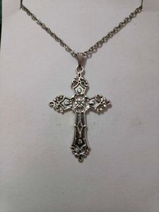 Silver Cross Pendant Necklace
