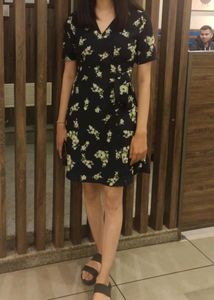 Floral Mini Wrap Dress