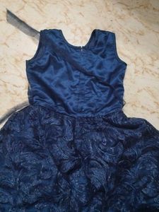 Navy Blue Floral Party Dress