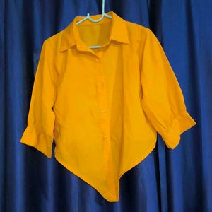 Mustard Jumpsuit &amp; Tie-Front Top Set