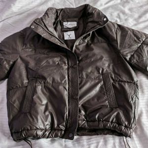 Faux Leather Bomber Jacket