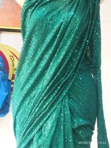 Green Sequin Saree