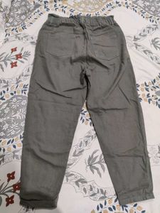 Olive Green High-Waisted Pants